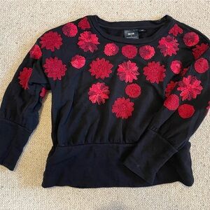 Maeve sweatshirt with Red Floral Embroidery